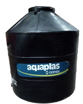 TANQUE PARA AGUA BICAPA  2500 LITROS AQUAPLAS NEGRO