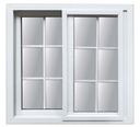 Ventana corrediza cuadriculada upvc  1.2 x 1.2 metros vento s58 blanco