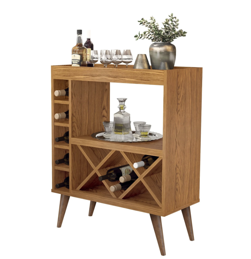 Mesa mdf para vinos 64x31x82.5 centimetros nativa mdm1002-4 cafe