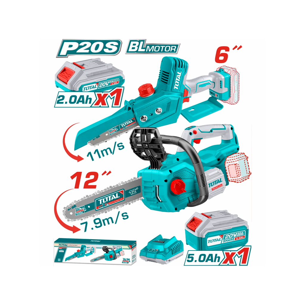 Motosierra 6"/12" 20v 2b total li240788