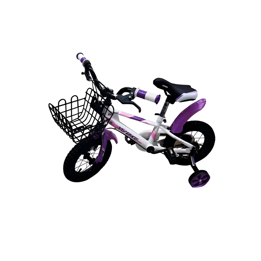 Bicicleta 12 bmx niña 1v max blanco rosada/morado armada