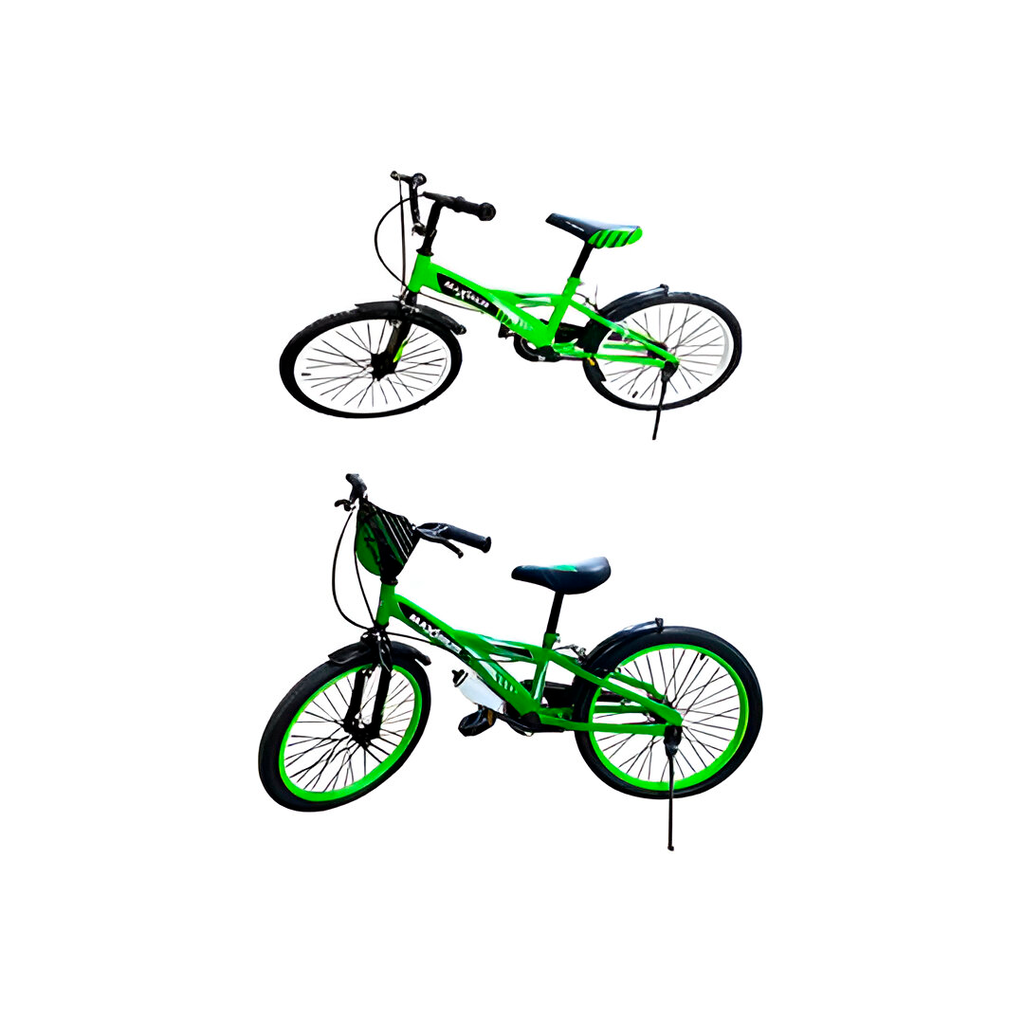 Bicicleta 20 bmx niño 1v max verde/negro armada