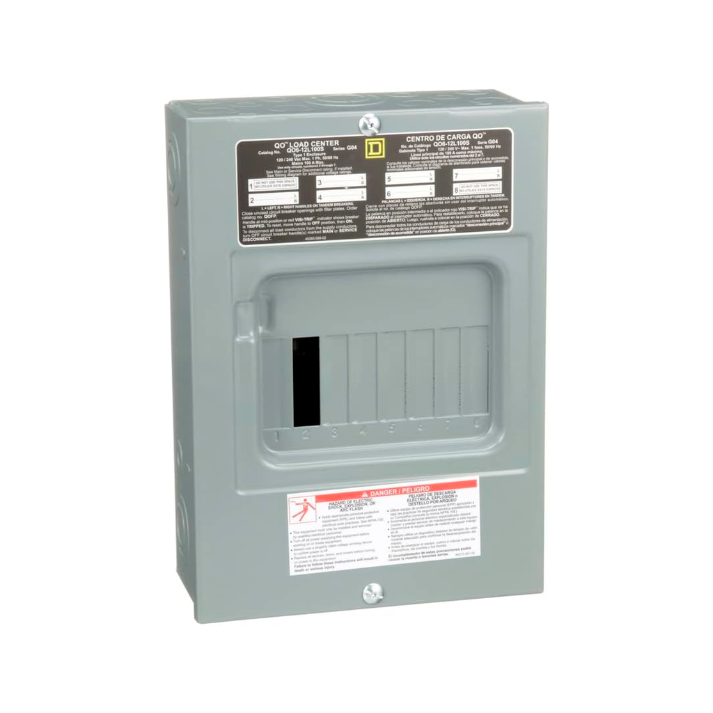 Panel electrico 8-f 100a square d qo816l100f