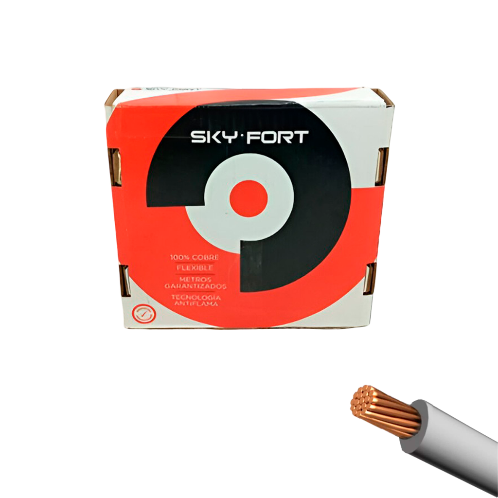 Cable electricidad 2x14 awg cordon spt sky-fort blanco