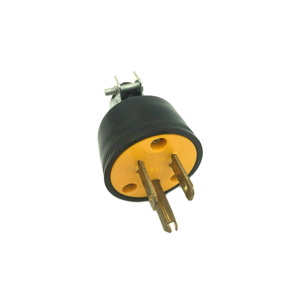 Enchufe hule 15a 125v con abrazadera u35-3p negro