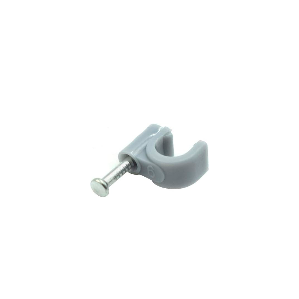 Grapa aislante para electrico 6mm nk-6/nc-1n gris