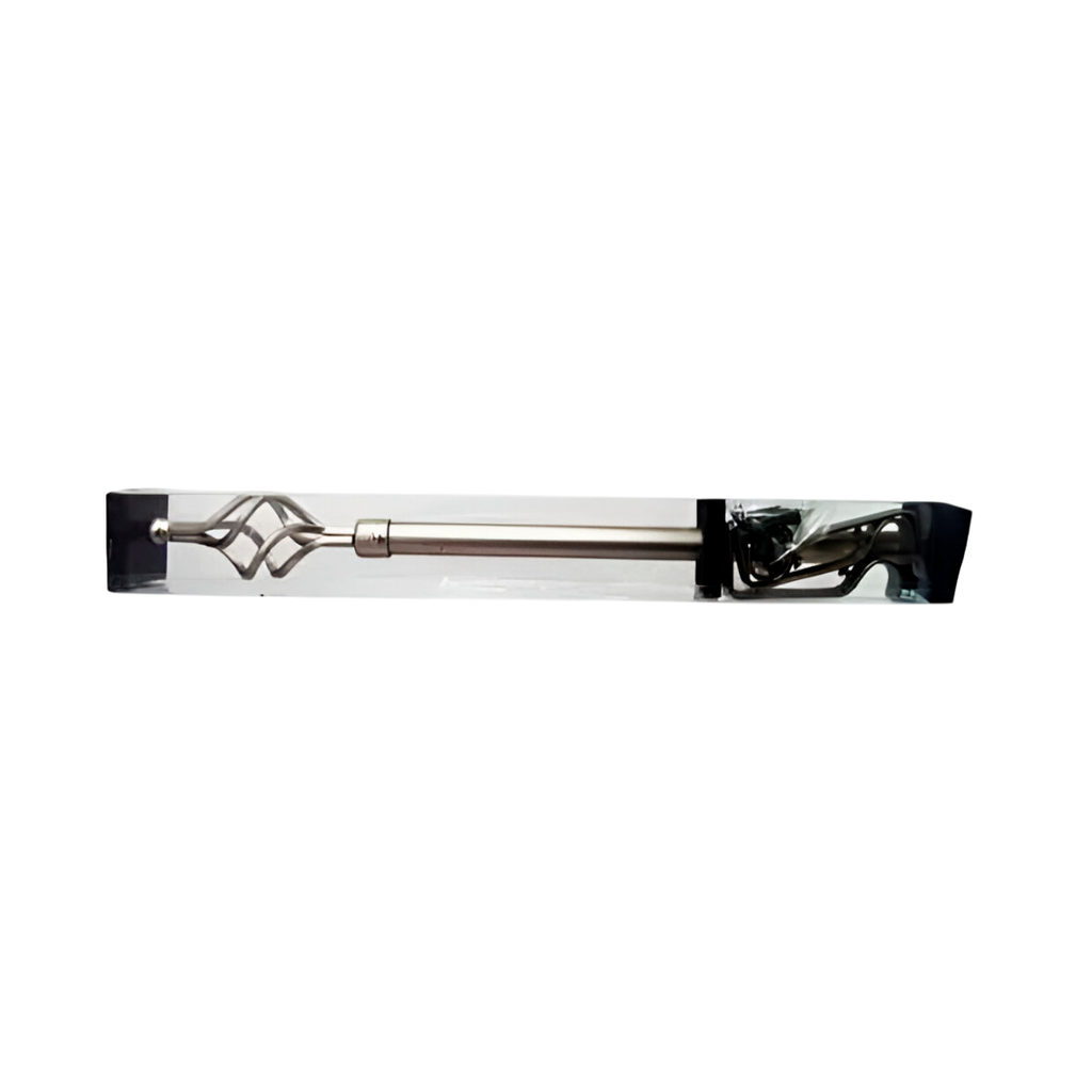 Cortinero de metal 66-120" con soporte ci648m satinado niquelado