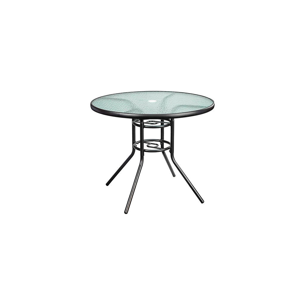 Mesa para patio redonda metal/vidrio 80x72cm