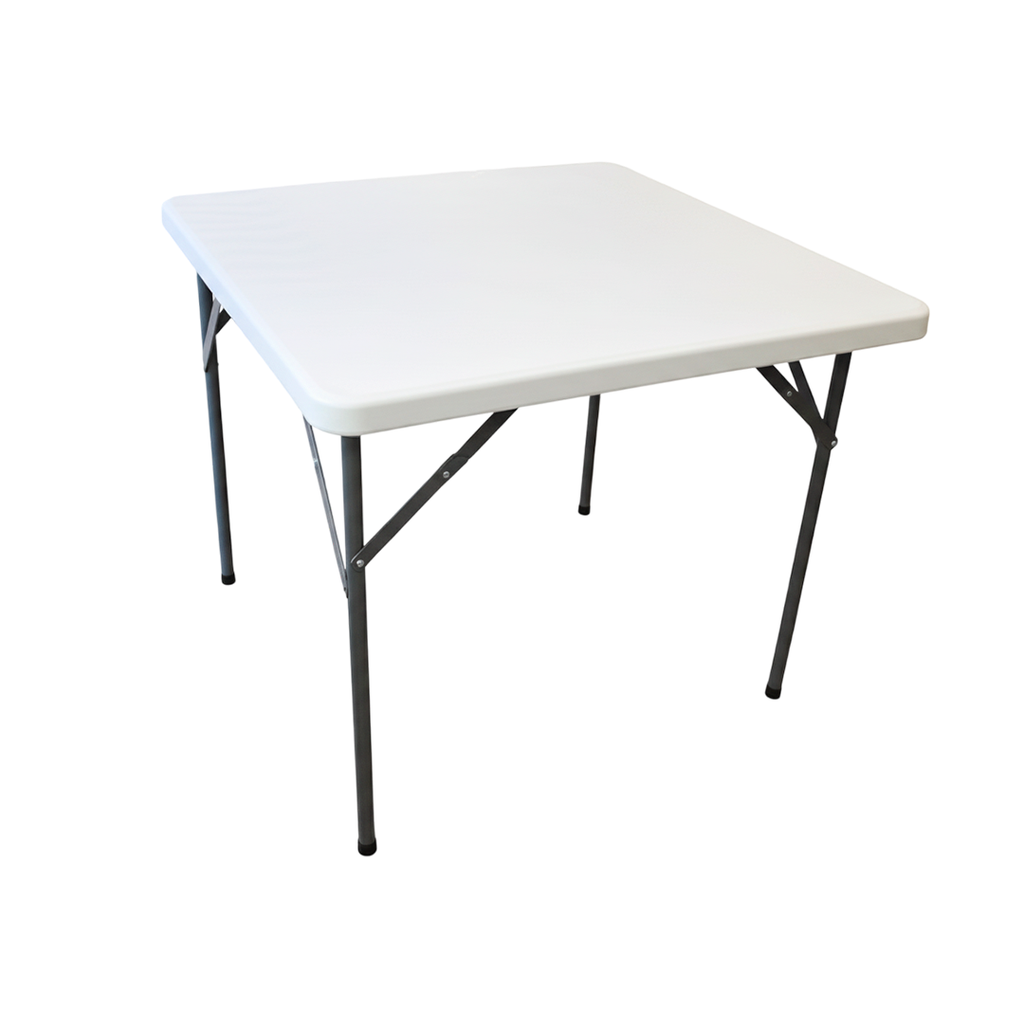 Mesa plastica plegable cuadrada 86cm hy-f88/87 blanco