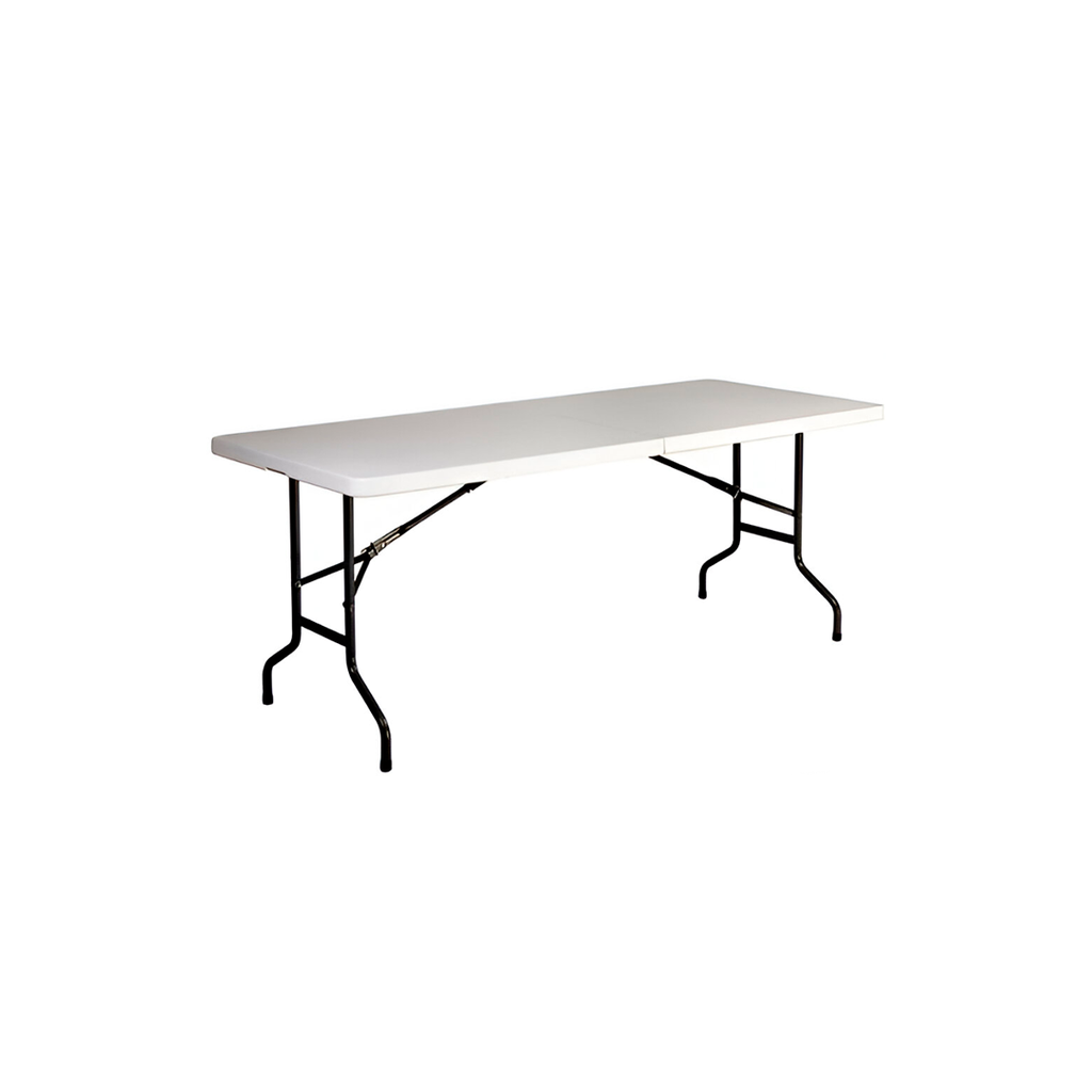Mesa plastica/metal plegable 183x75x74.5cm 183 blanco