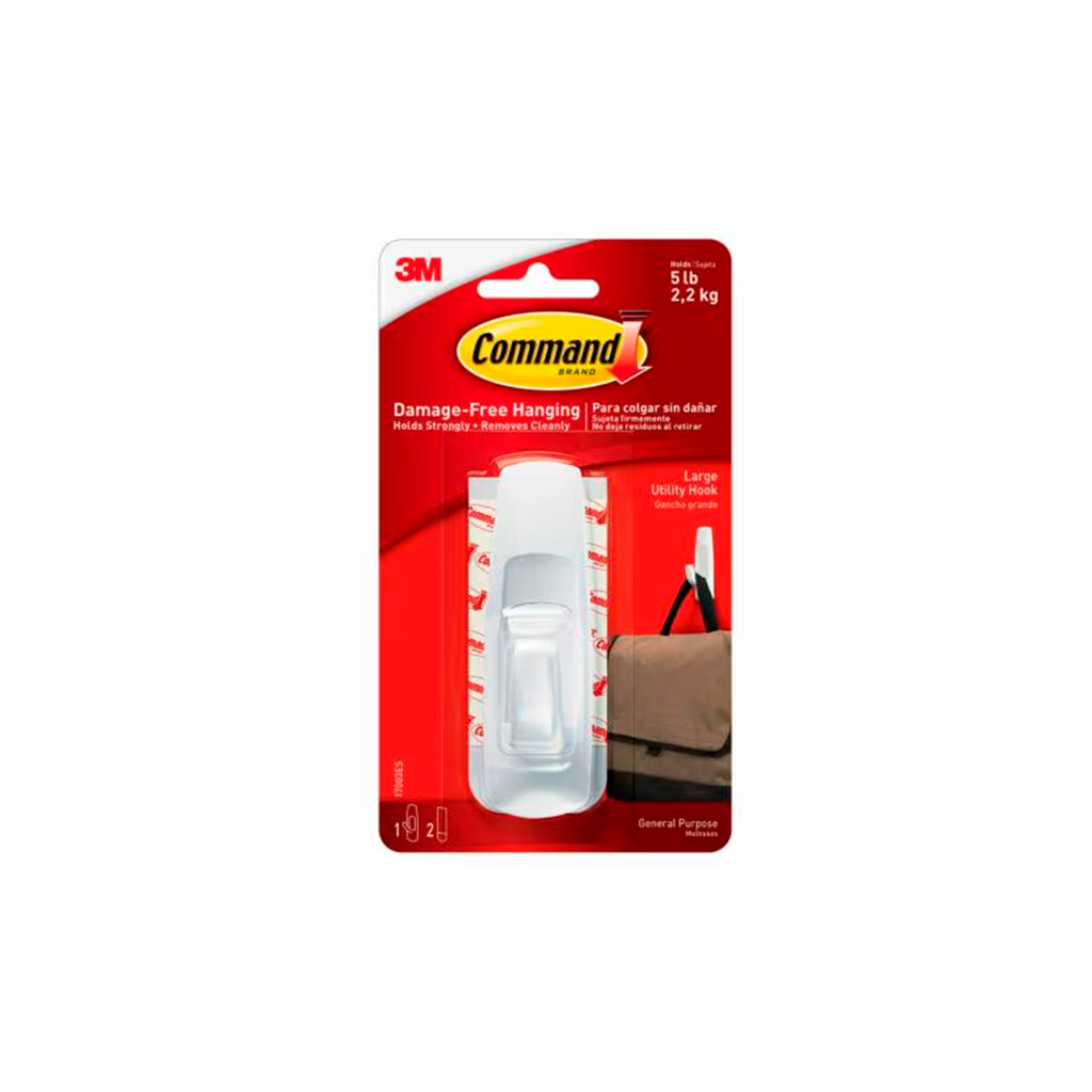 Perchero plastico adhesivo 3m 17003-lg blanco