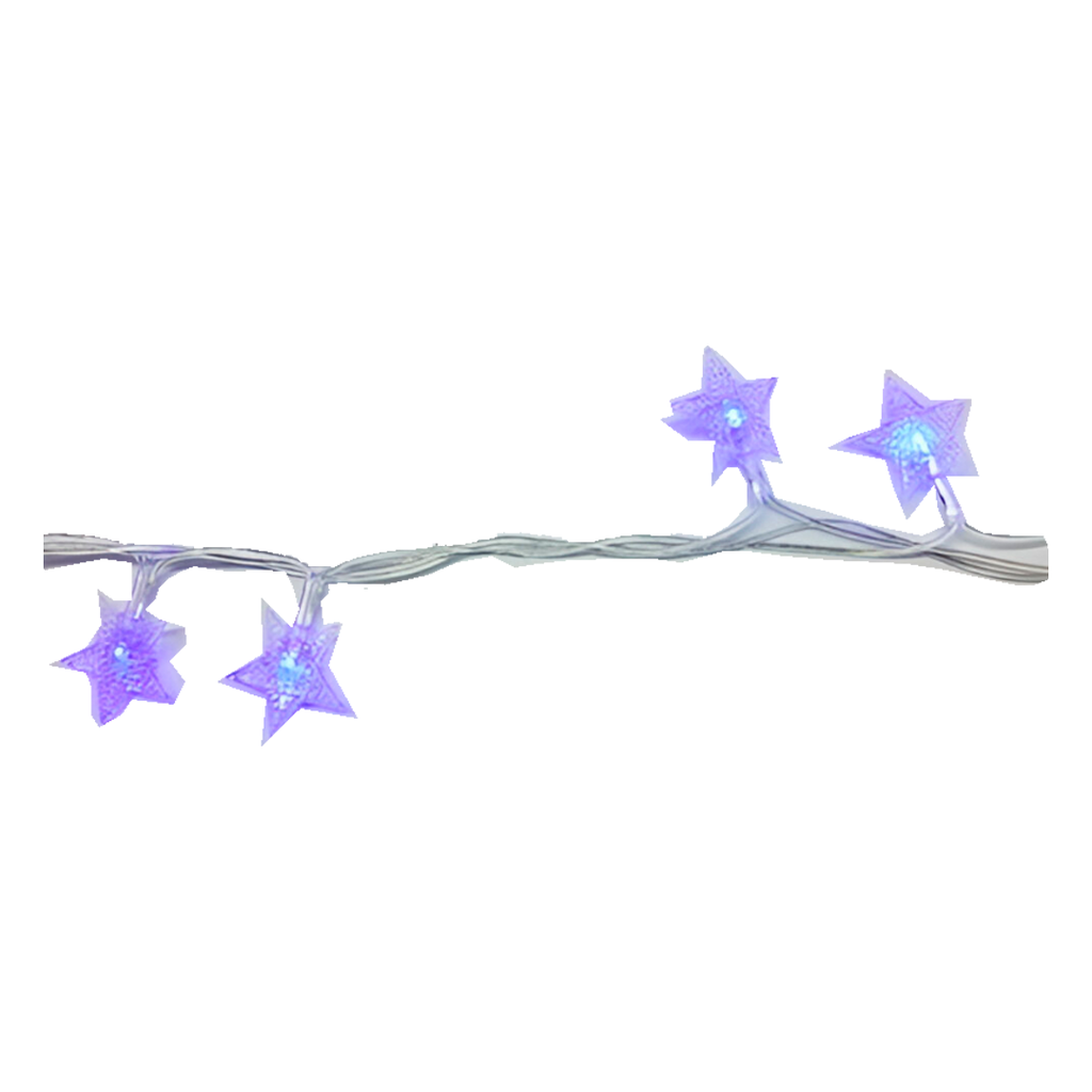 Conexión navideña 40led tipo estrella 8f 3.2m azul cable transparente