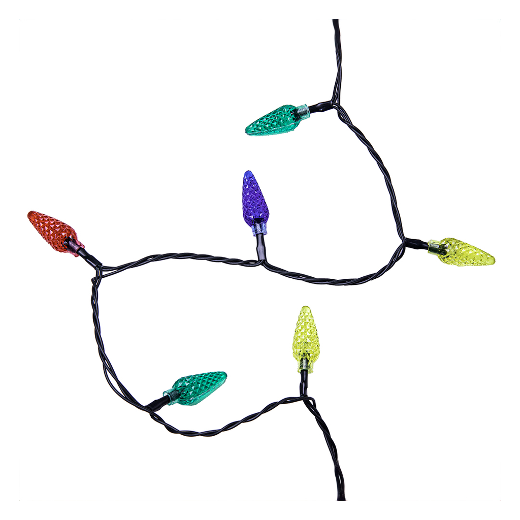 Conexión navideña 40led tipo piña 8f 3.2m multicolor cable verde