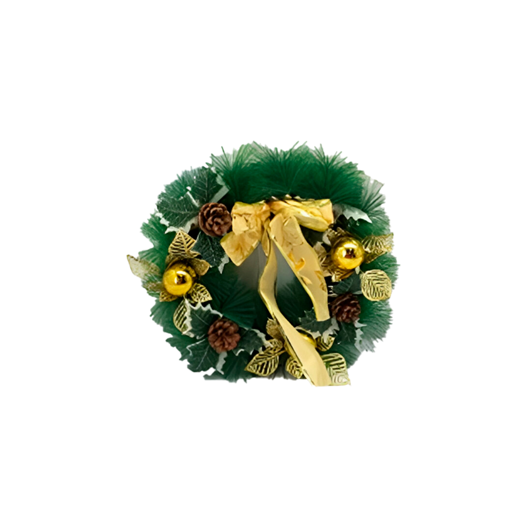 Corona navideña 30cm con bellota sshh018 verde