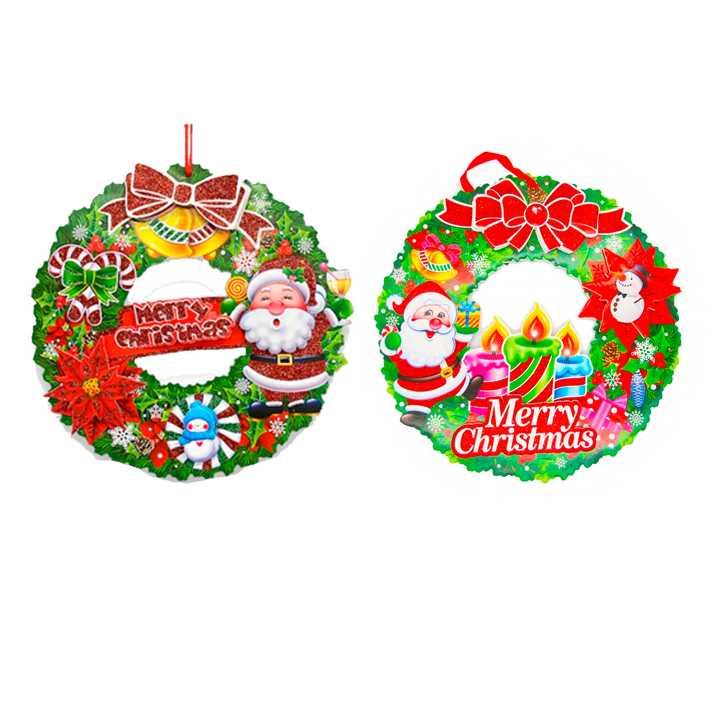 Corona navideña 37cm santa lm1704-297 varios diseños