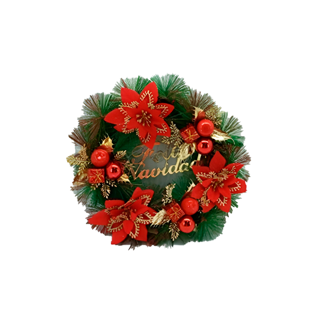 Corona navideña 40cm pascua sshh001 rojo