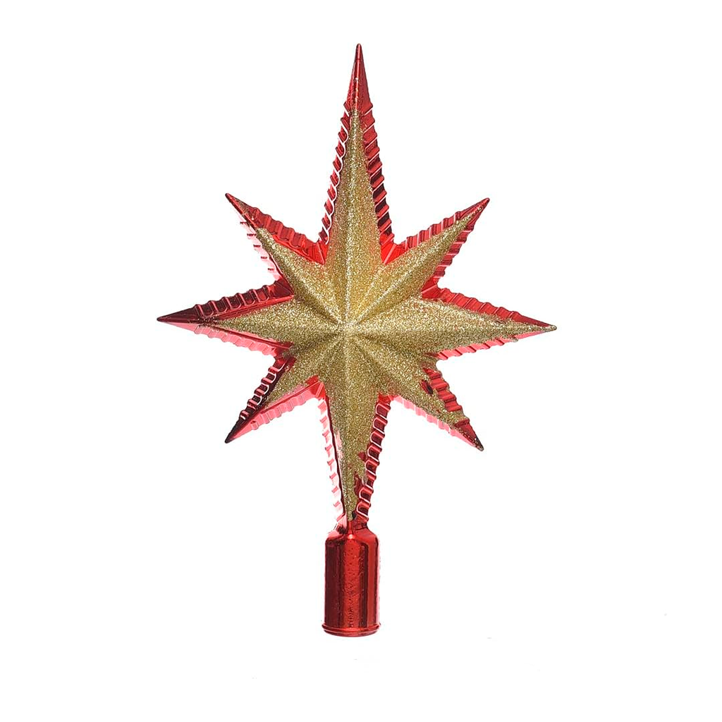 Estrella navideña 25cm 2-lm1704-282 rojo/dorado