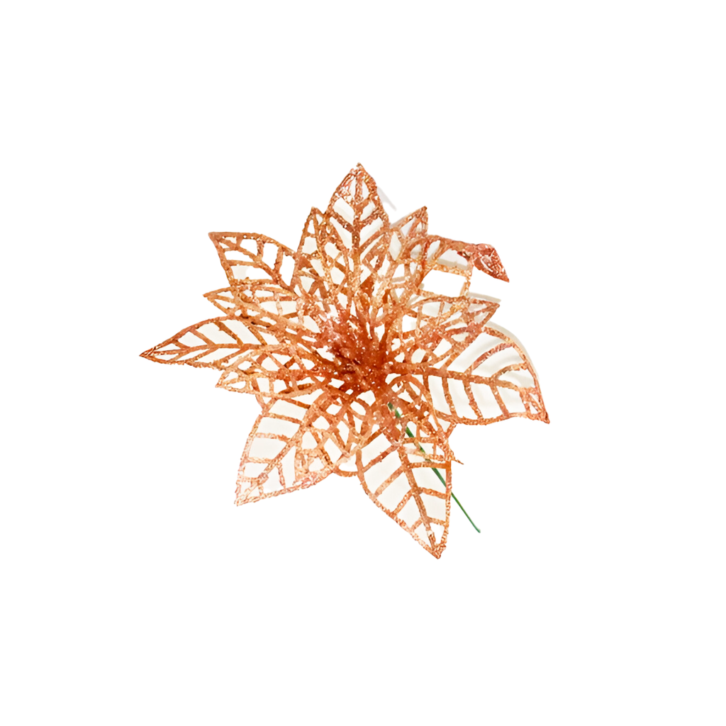 Flor navideña 20cm 2-cs2304-0038 rose gold
