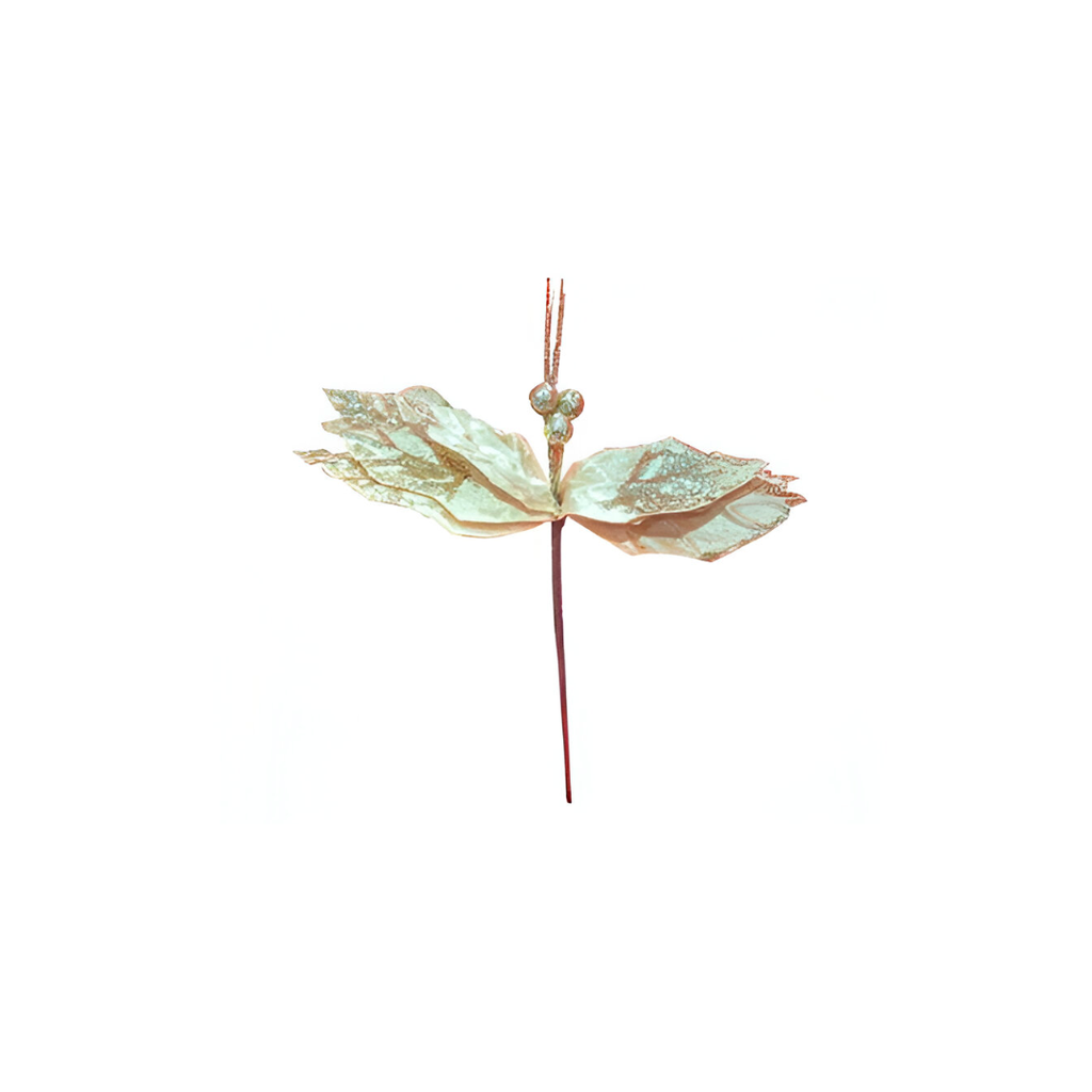 Flor navideña 22cm s23-22g dorado