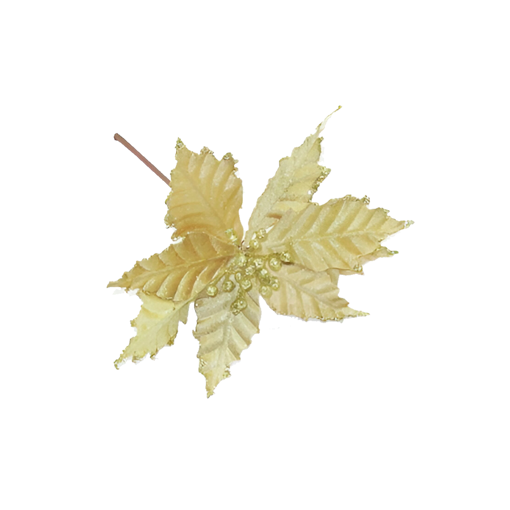 Flor navideña 24cm 2cs2202-1443 dorado