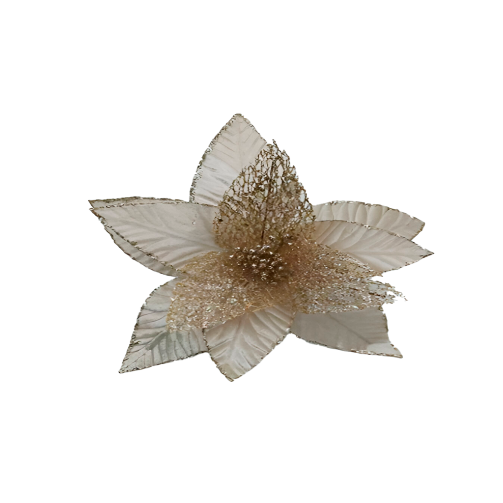 Flor navideña 24cm cs2201-0133 champagne