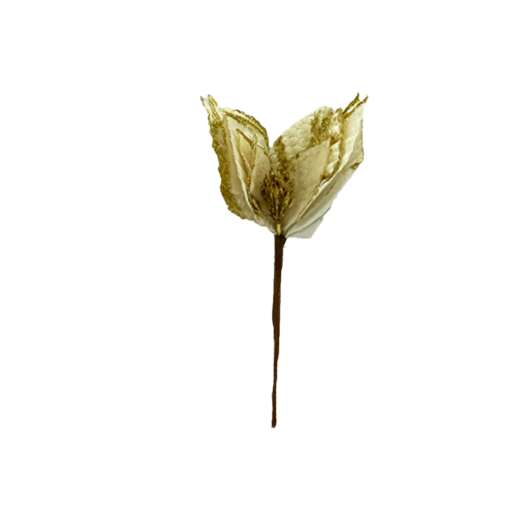 Flor navideña 25cm mh1141 beige