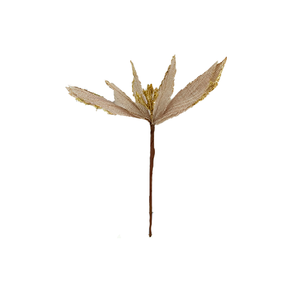 Flor navideña 26cm stsd2316 cafe/dorado