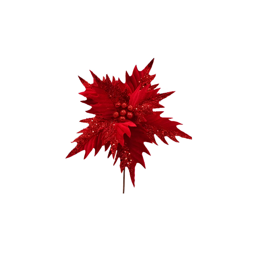 Flor navideña 28cm mh1088 rojo