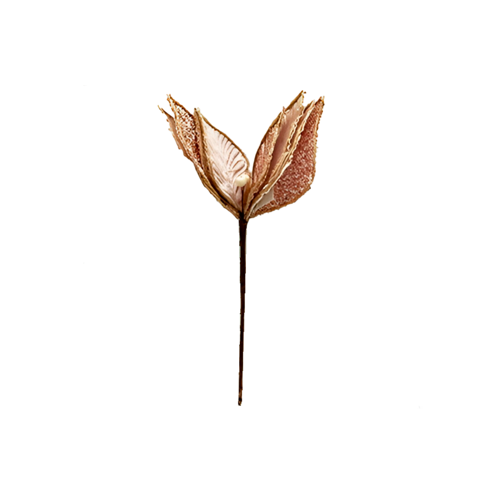 Flor navideña 28cm mh1159 rose gold