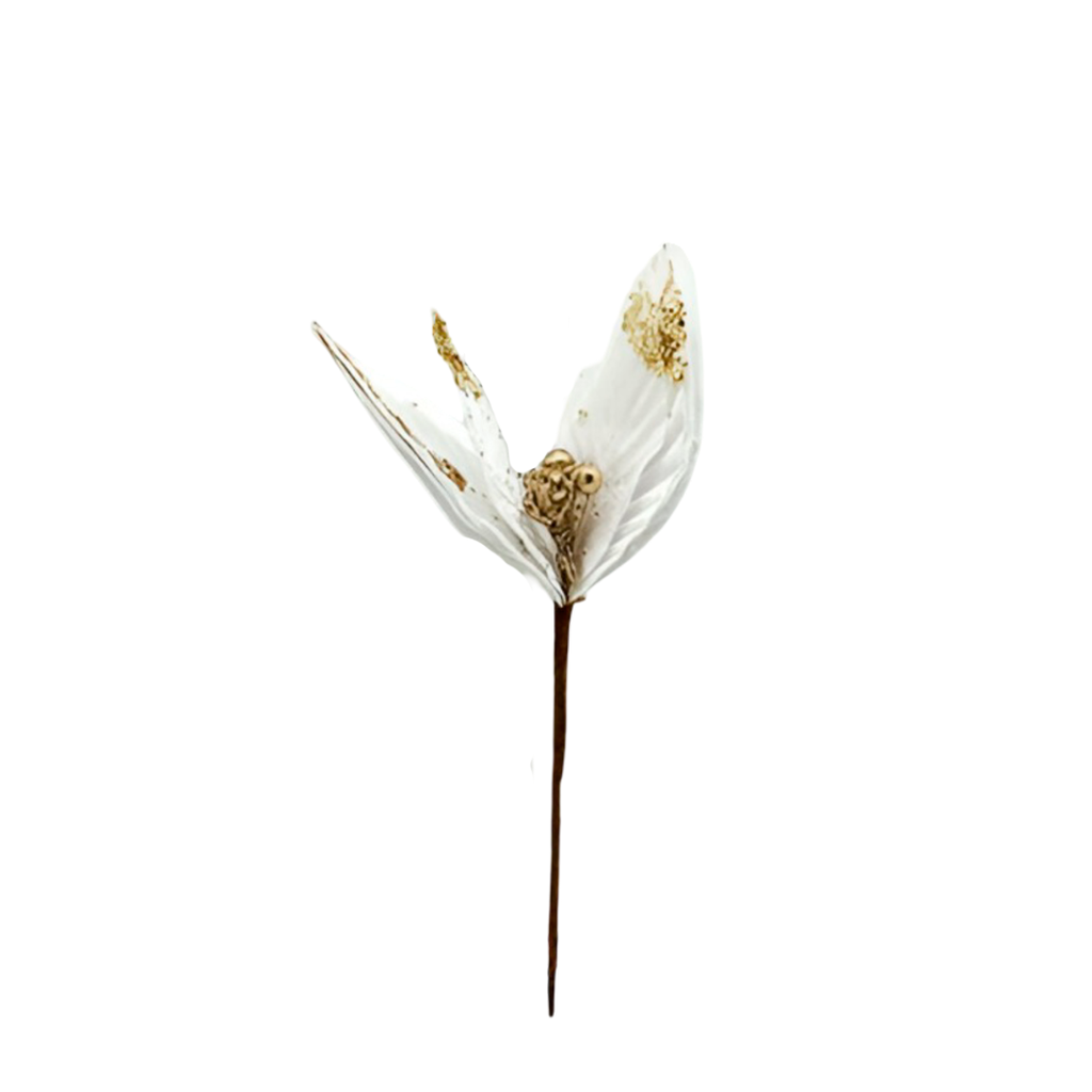 Flor navideña 29cm mh1142 blanco