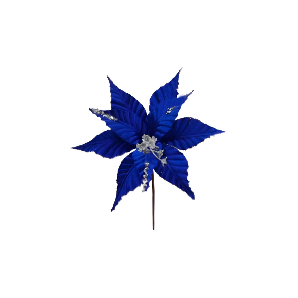 Flor navideña 29cm mh1182 azul oscuro