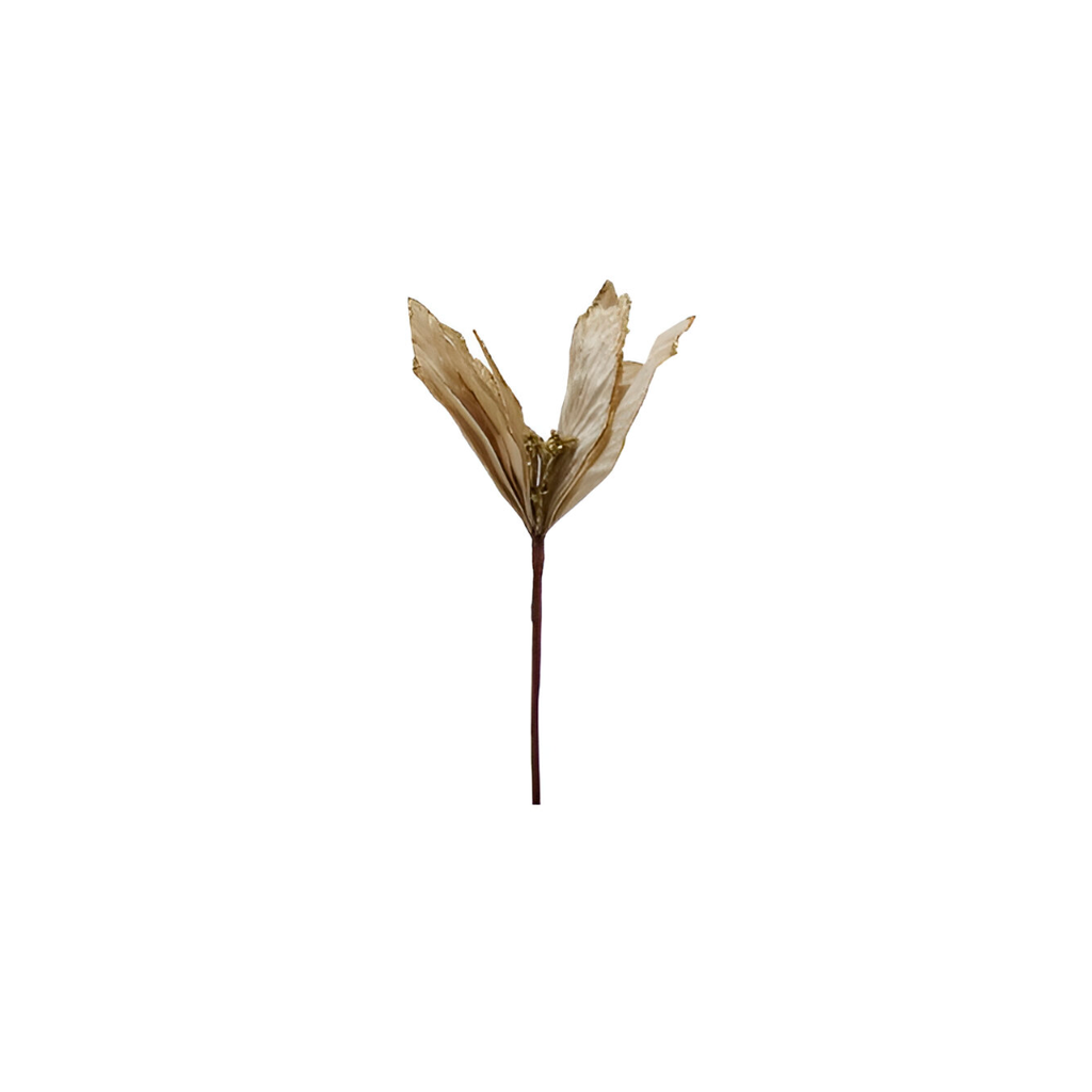 Flor navideña 30cm 2-cs1603-1197 champagne/dorado