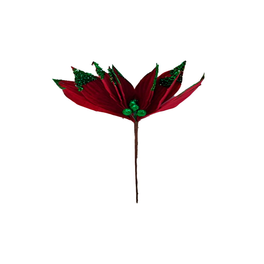 Flor navideña 30cm glx28-3-20 rojo/verde