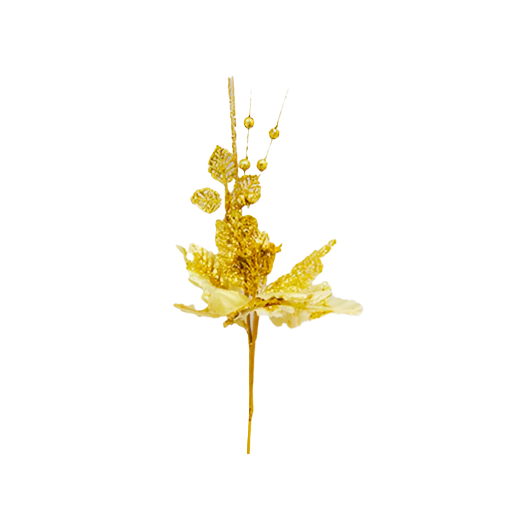 Flor navideña 52x23cm 2-lm1704-321 dorado
