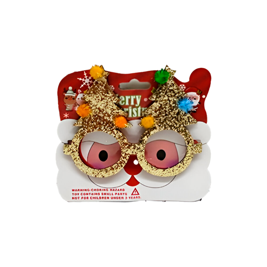 Lente navideño 14x11cm forma pino dorado