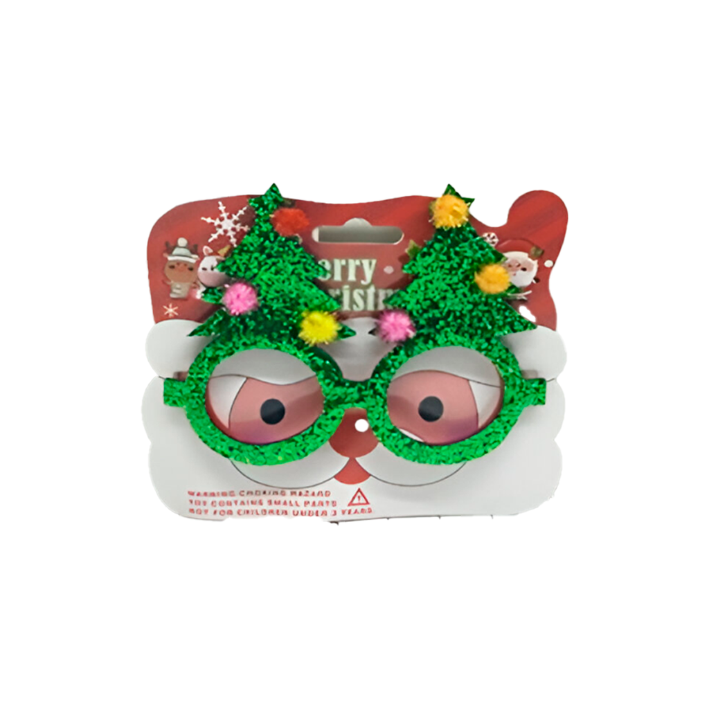 Lente navideño 14x11cm forma pino verde