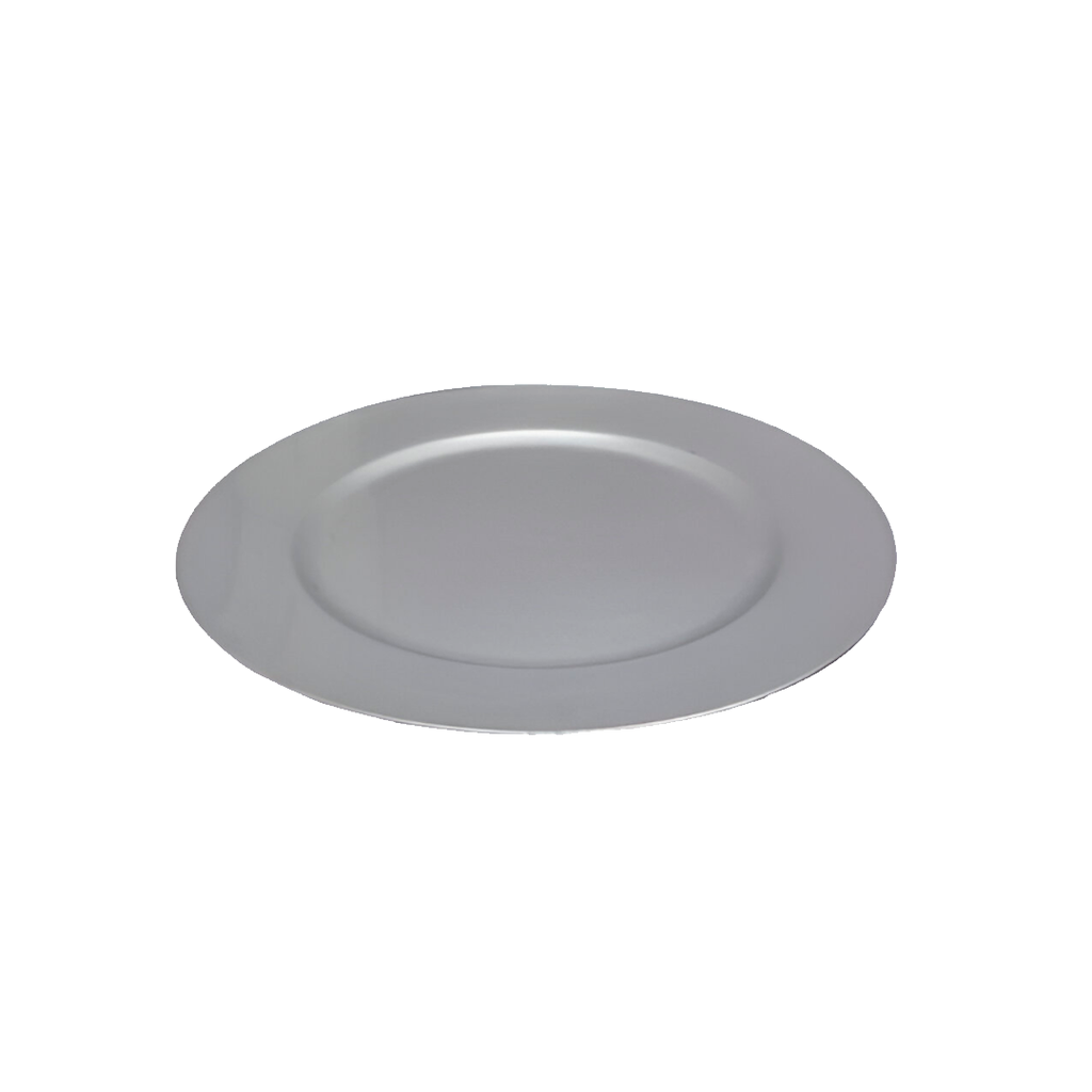 Plato decorativo navideño plastico 33cm plateado