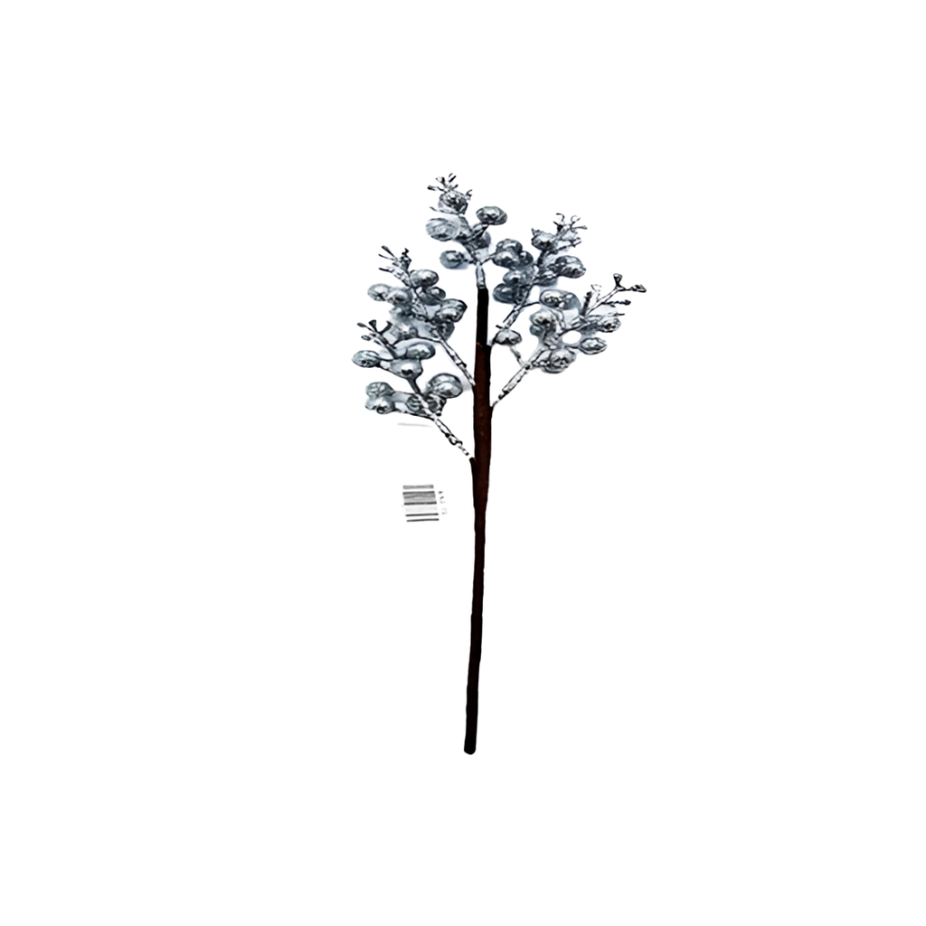 Rama navideña con bayas 45cm 2201-0110 plateado