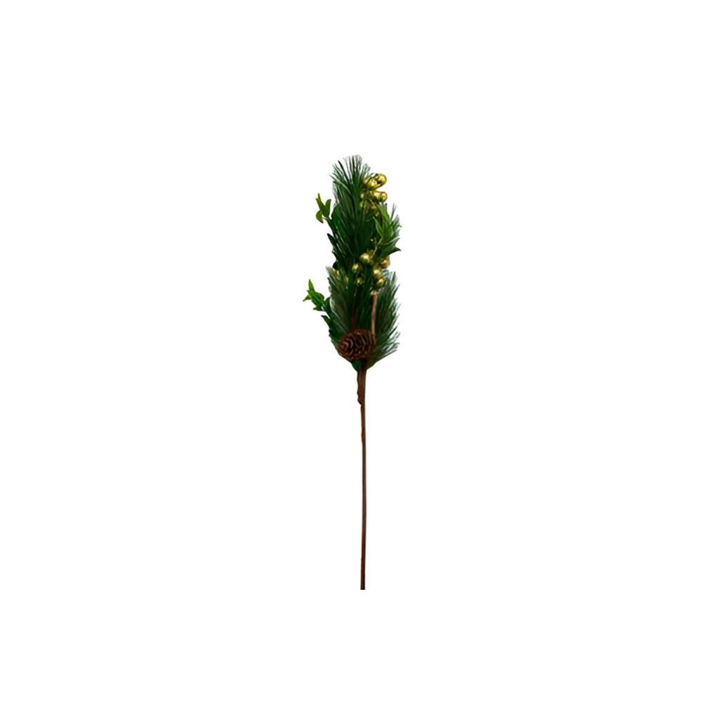Rama navideña con bellota 60cm champagne