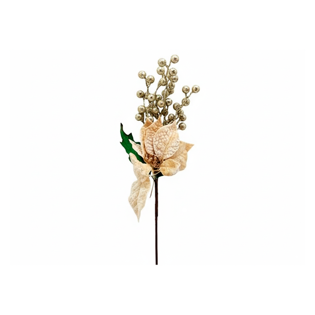 Rama navideña con pascua 45cm champagne