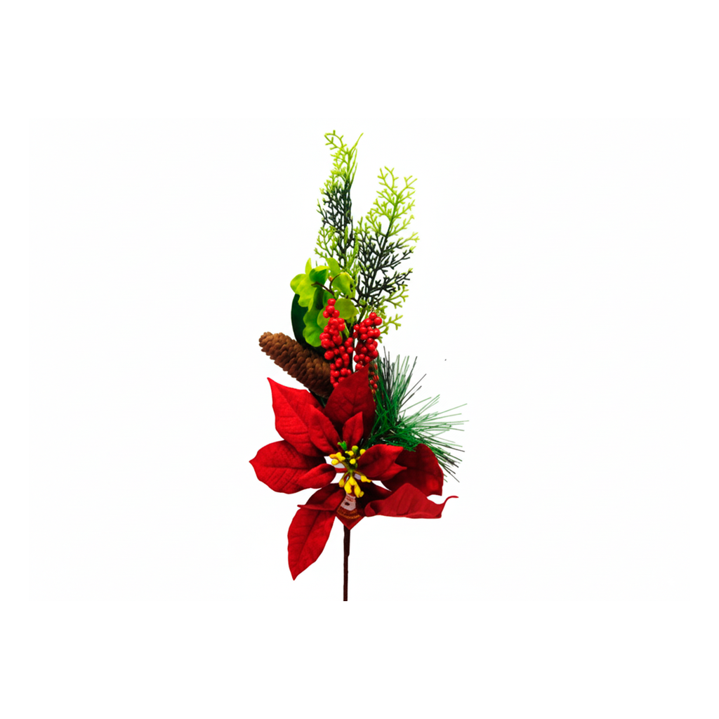 Rama navideña con pascua 53cm xs1042182r roja