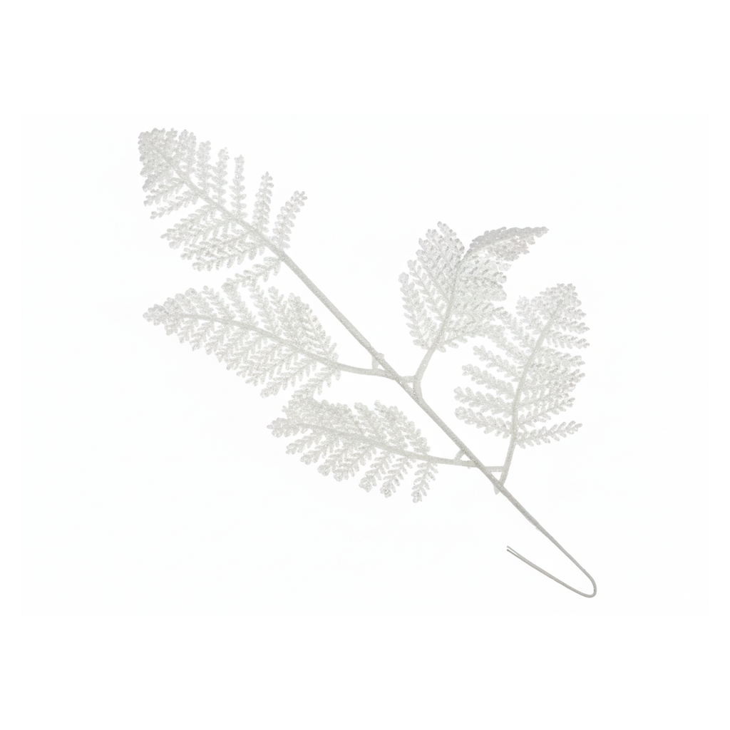 Rama navideña hoja 17x32cm 2-cs2202-0117 blanco