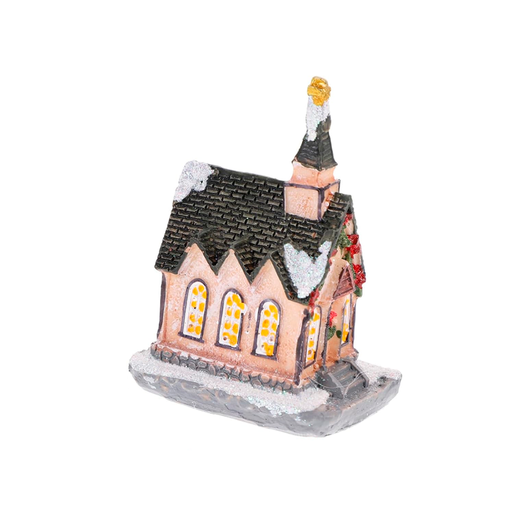 Villa navideña casa con luz 6x5x6cm 615 varios diseños