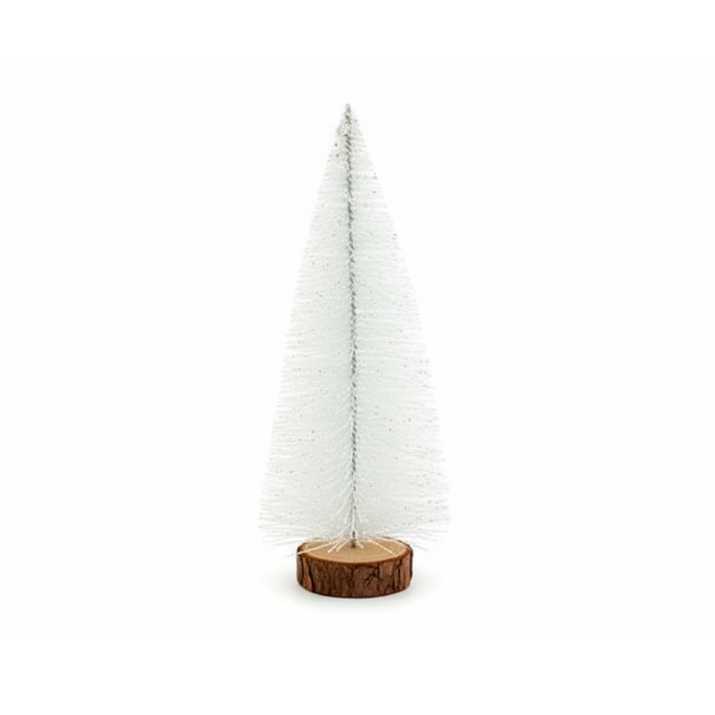 Adorno navideño pino con nieve  25cm blanco