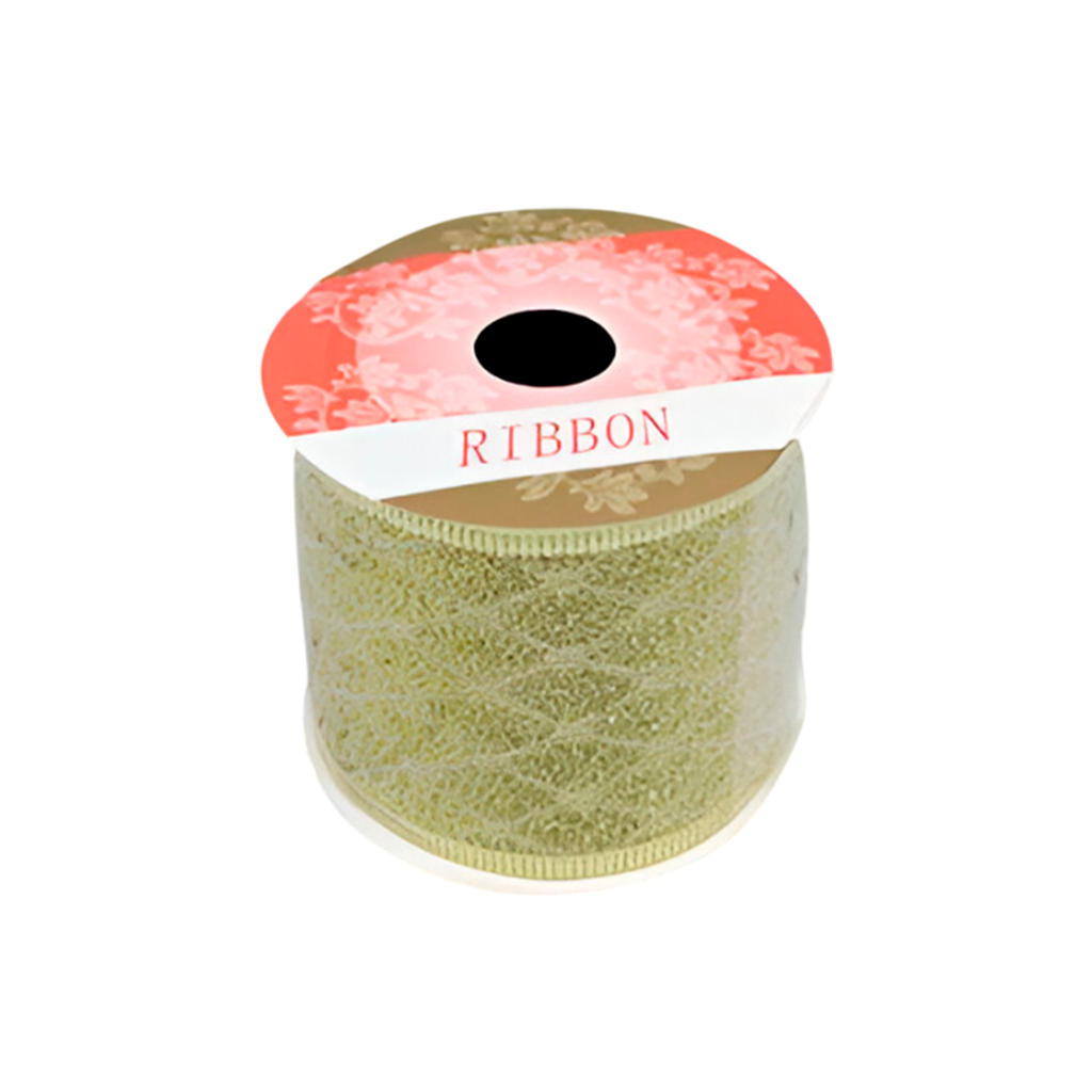 Cinta navideña   6.3cmx3yd dorado