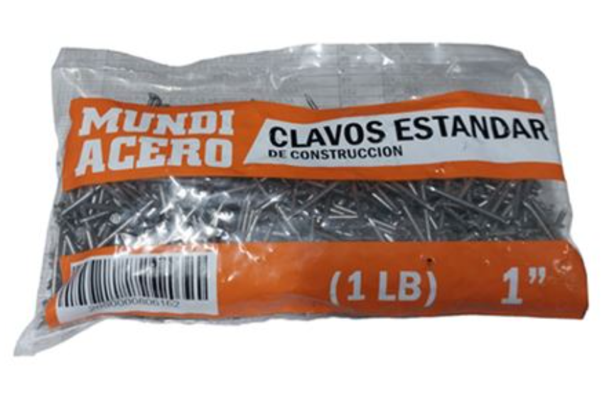 Clavo con cabeza de acero para madera de 1" mundi-acero gris