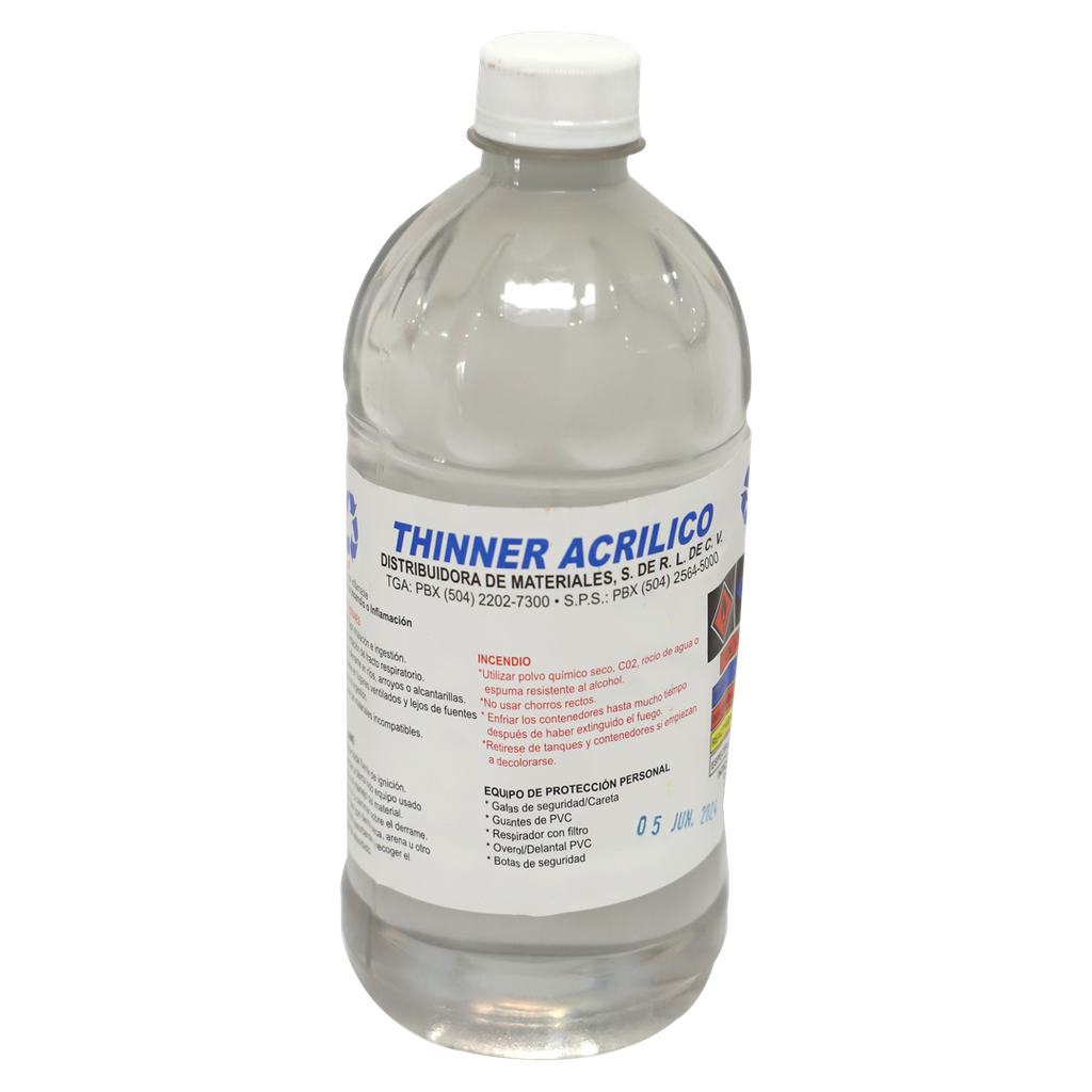 Thinner laca bote plastico 1.1 litros sherwin williams r7k128 transparente