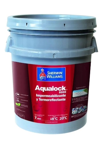 Pintura impermeabilizante aqualock 8000 1-cubeta sherwin williams blanco mate