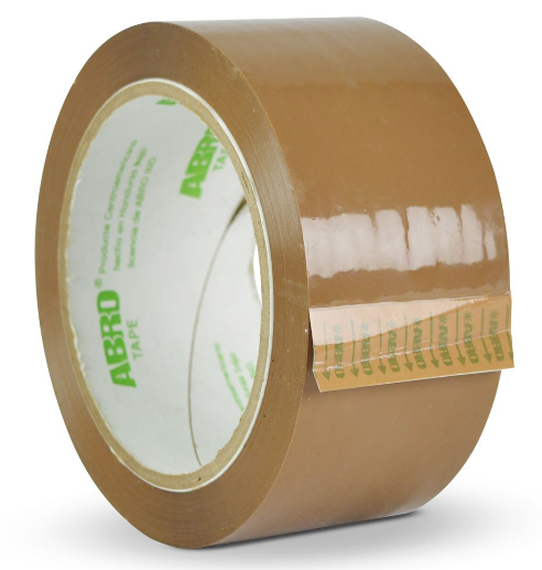 Tape avana industrial con codigo de barra 2"x100yd abro cafe