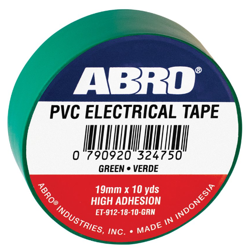 Tape electrico 3/4"x30'(10yd)et-912 abro verde